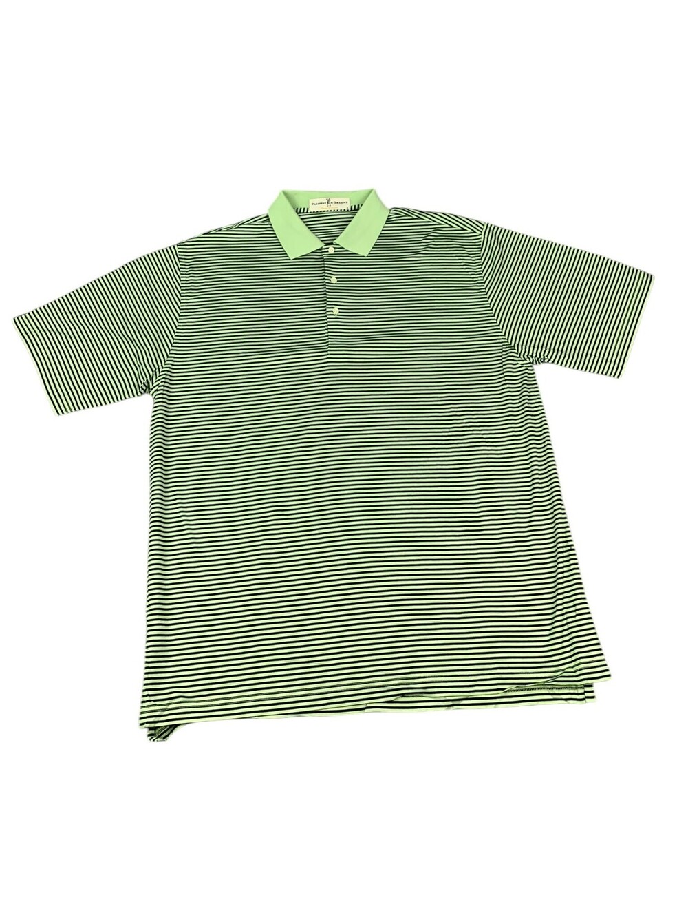 Fairway & Greene Men's Golf Polo, Green & Black Striped, Size Large, Korea